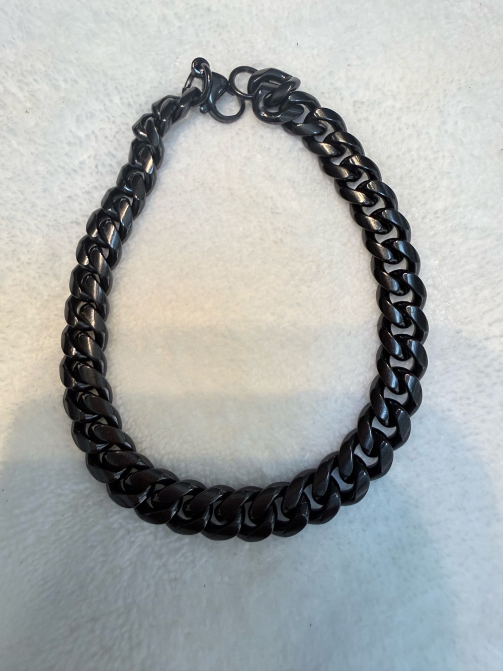 Chunky Black Cuban Link bracelet, Pre-Owned